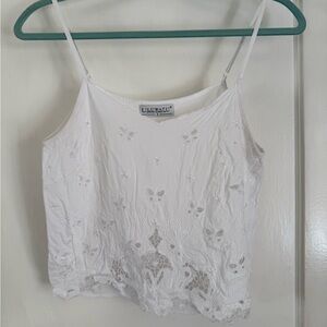 White Embroidered Women's Top